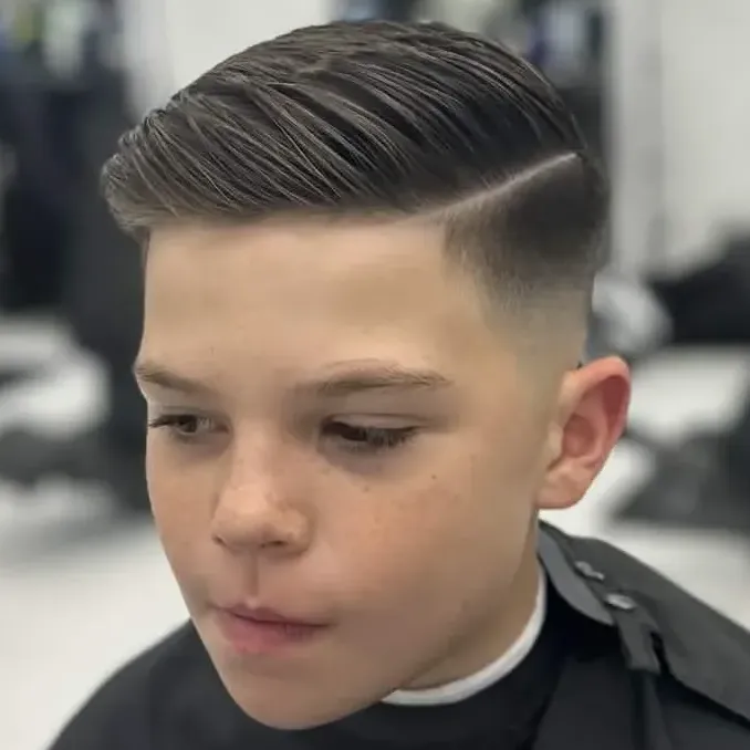 Pompadour haircut with high fade sides, Cape Coral